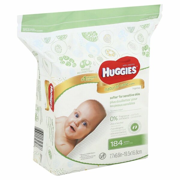 Huggies NATURAL CARE FRAGRANCE FREE BABY WIPES REFILL, 184PK 318027